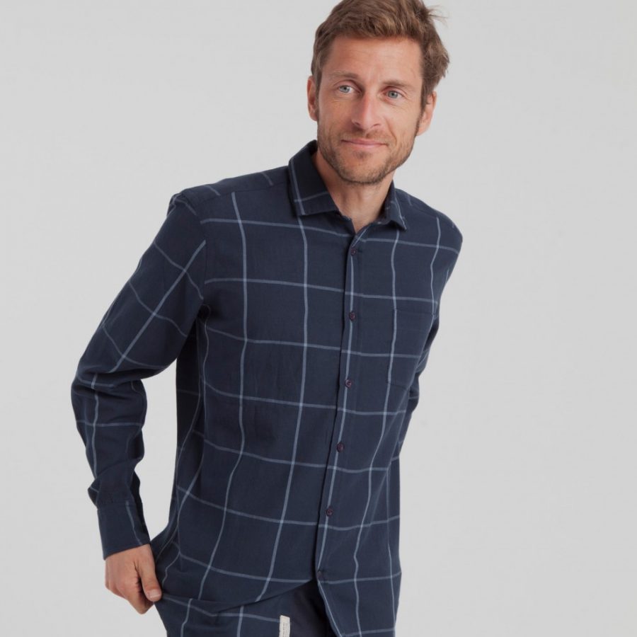 Thinking Mu – Chemise Checks – Bleu