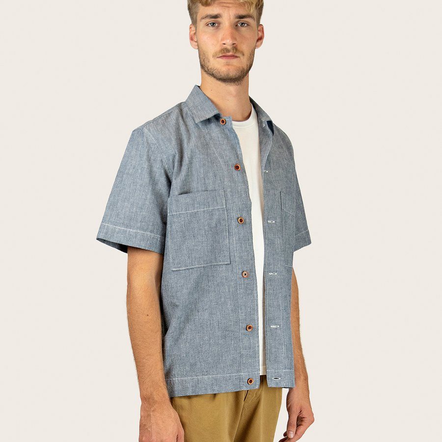 OUTLAND – CHEMISETTE DUDE CHAMBRAY – BLEU