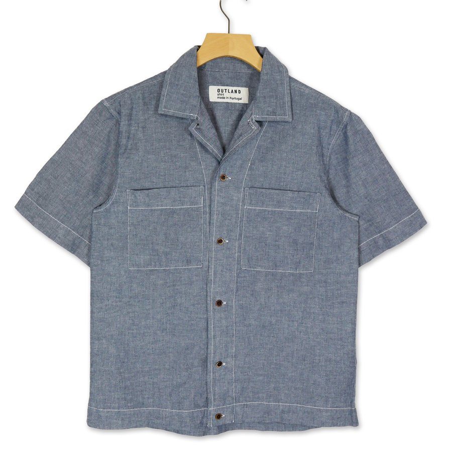 OUTLAND – CHEMISETTE DUDE CHAMBRAY – BLEU