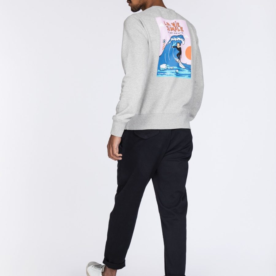 Edmmond Studios – Sweat La Vie Simple Wave – Gris