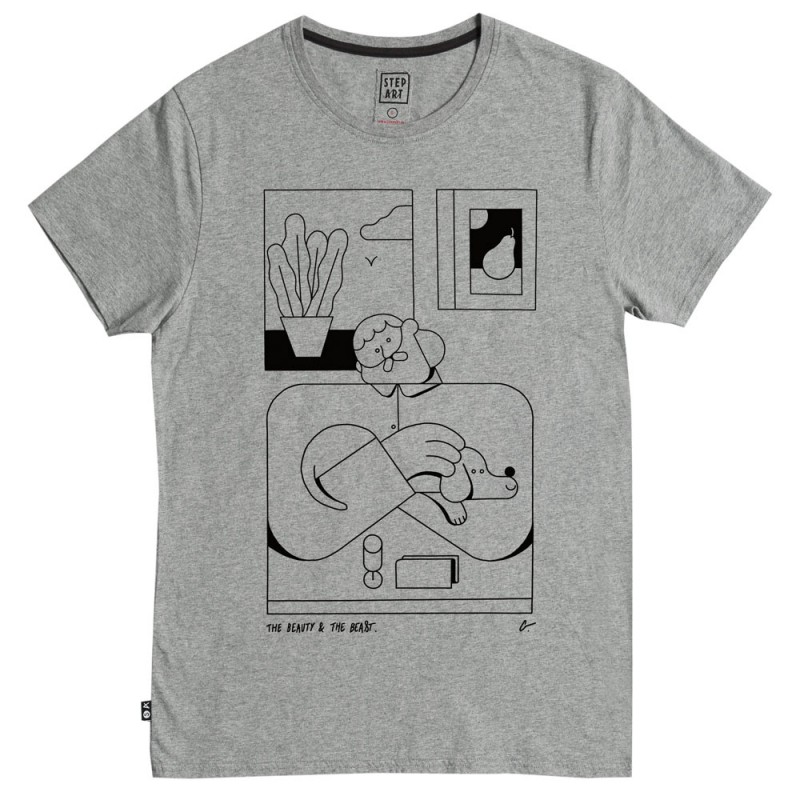 Stepart – T-Shirt The Beast & The Beauty – Gris
