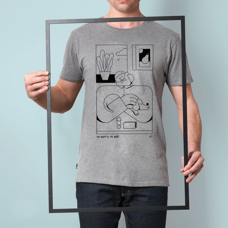 Stepart – T-Shirt The Beast & The Beauty – Gris
