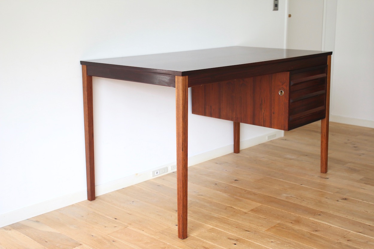 60's Bruksbo Rosewood Desk ノルウェー ブルクスボ ローズウッド片袖