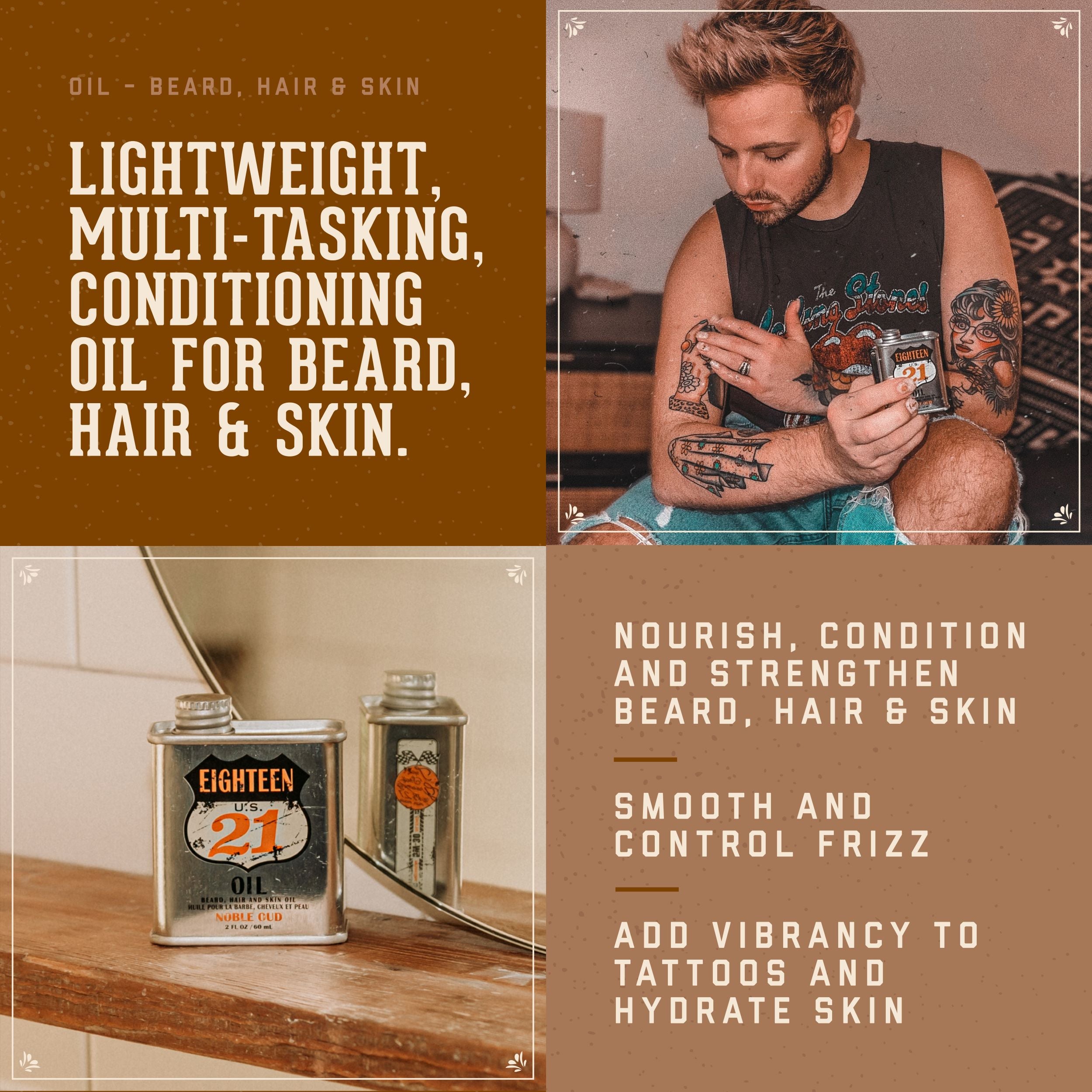 Noble Oud Beard, Hair & Skin Oil - 18.21 Beard Oil