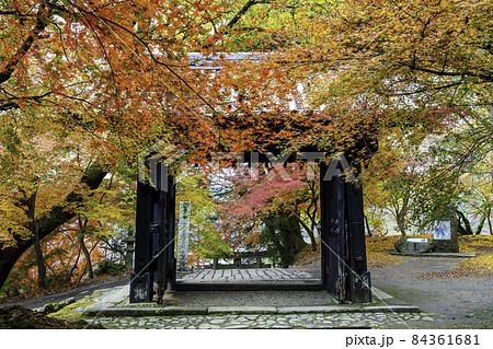 紅葉が美しい秋月城跡（福岡県朝倉市）の写真素材 [84361681] - PIXTA