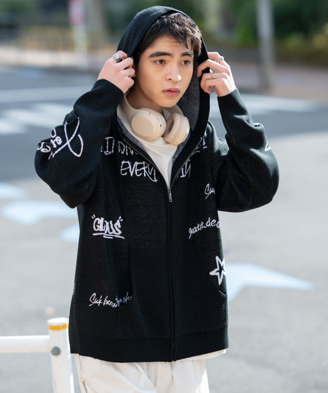 ジャガードグラフィックニットZIPパーカー｜WEGO（ウィゴー） – WEGO