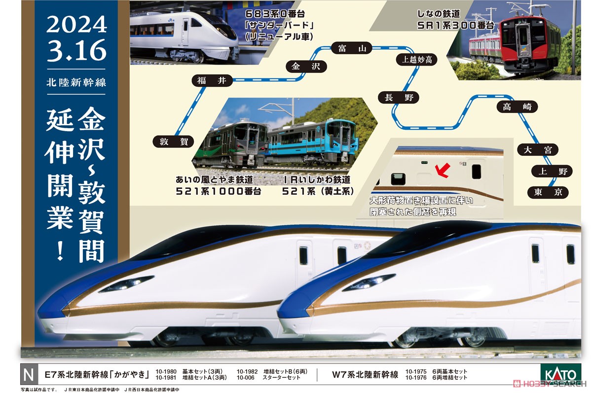 W7系北陸新幹線 6両基本セット (基本・6両セット) (鉄道模型) - ホビー