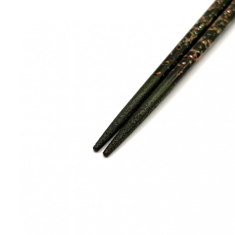 津軽塗箸 先乾漆 貝蒔 緑（大） - お買い物｜日本最大級の箸の通販