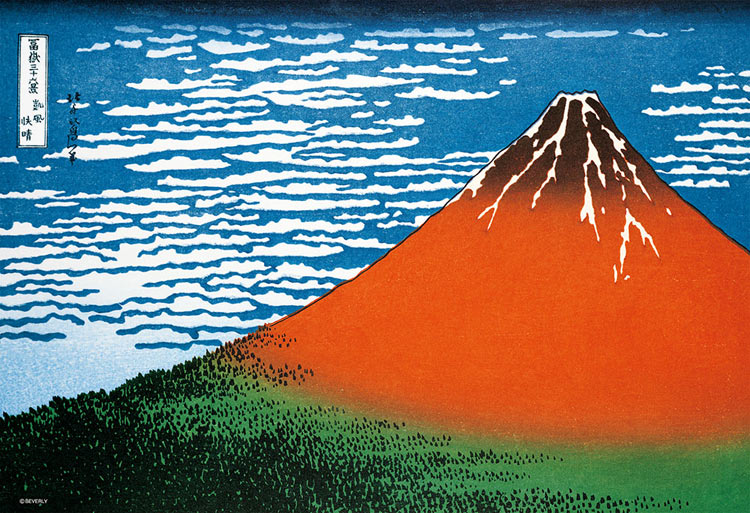 BEV-300-130 日本画・吉祥柄 赤富士 ～冨嶽三十六景 凱風快晴～ 300