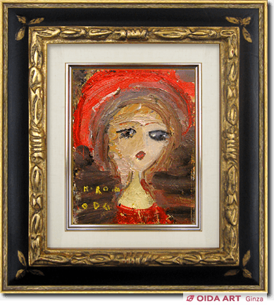 織田広喜 赤い帽子と赤い服の少女 | 絵画など美術品の販売と買取