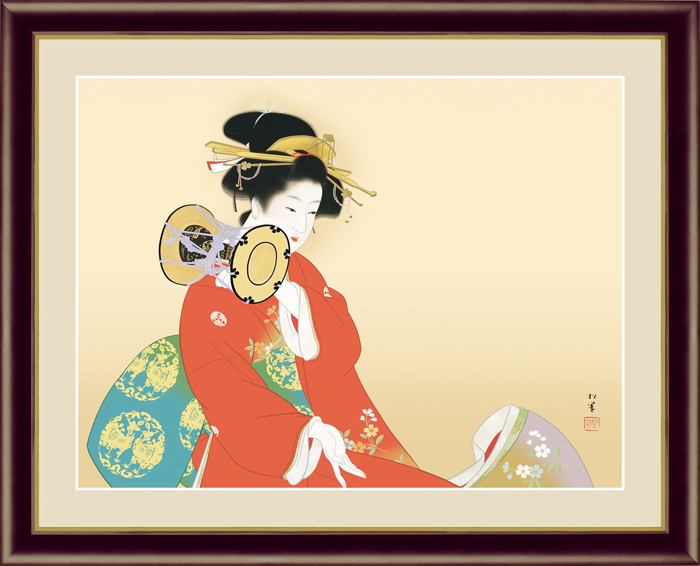 できるだけ忠実に原画を再現。清楚な女性をしなやかに描いた絵画。
