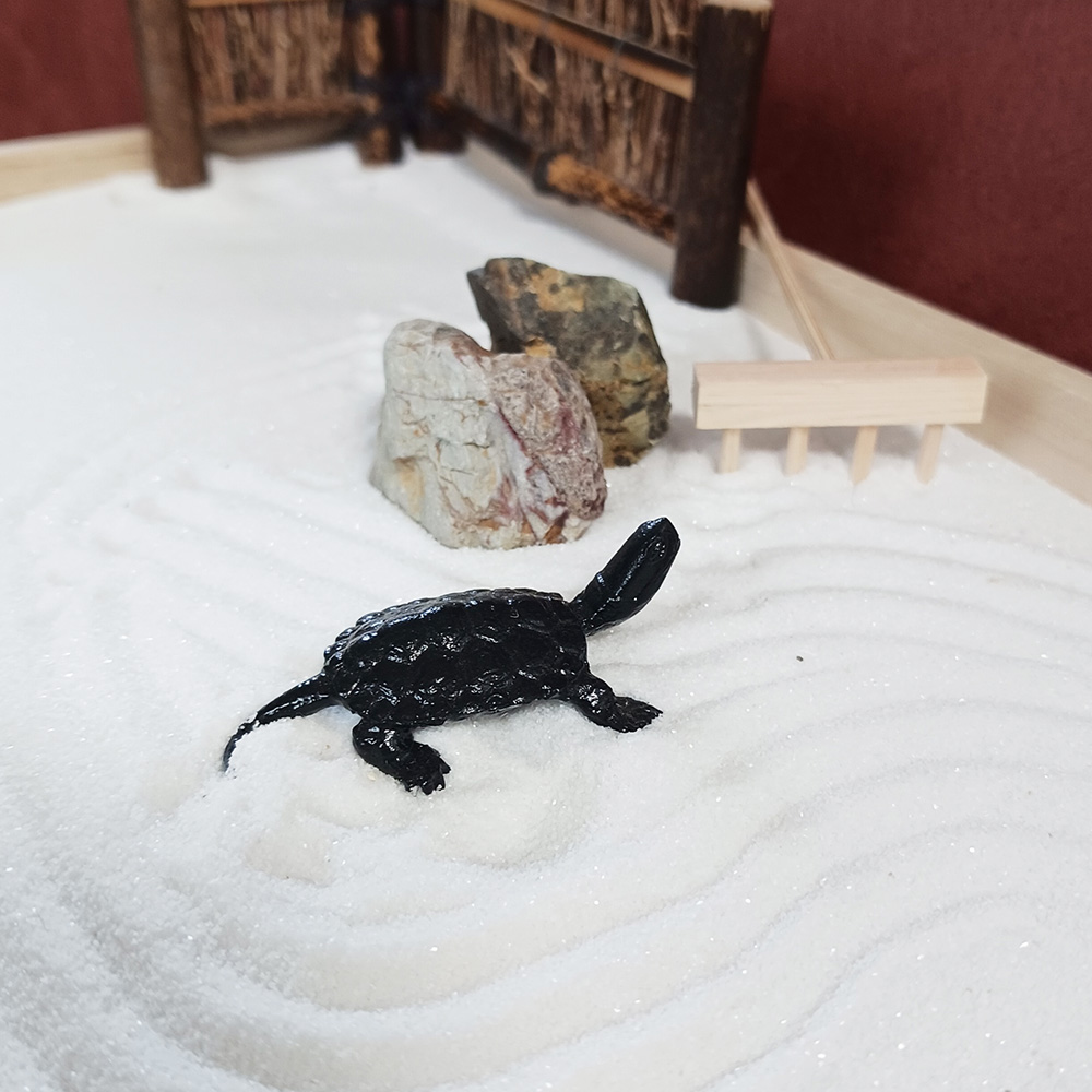 ミニチュア 添配 盆景 蝋型鋳物 銅製 亀（かめ）中サイズ オブジェ 枯山水