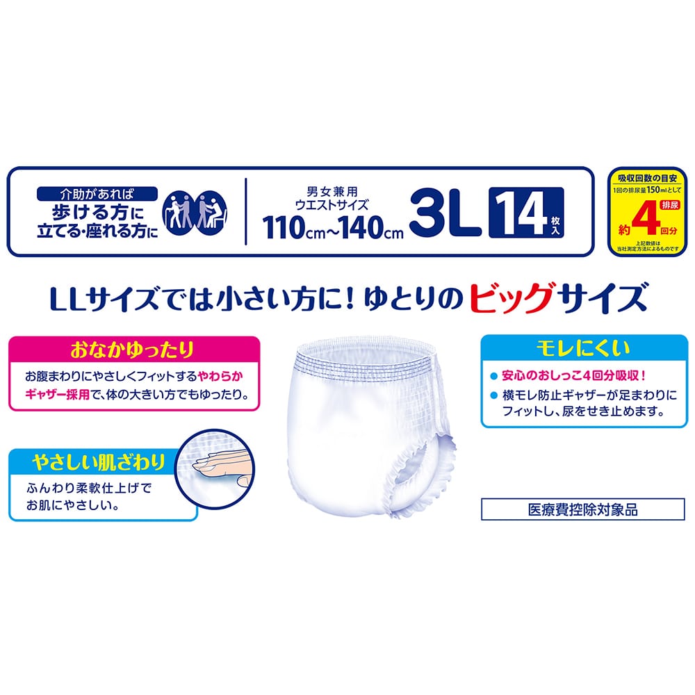 リブドゥコーポレーション リフレ はくパンツ BIG 3Lサイズ 計56枚 (14