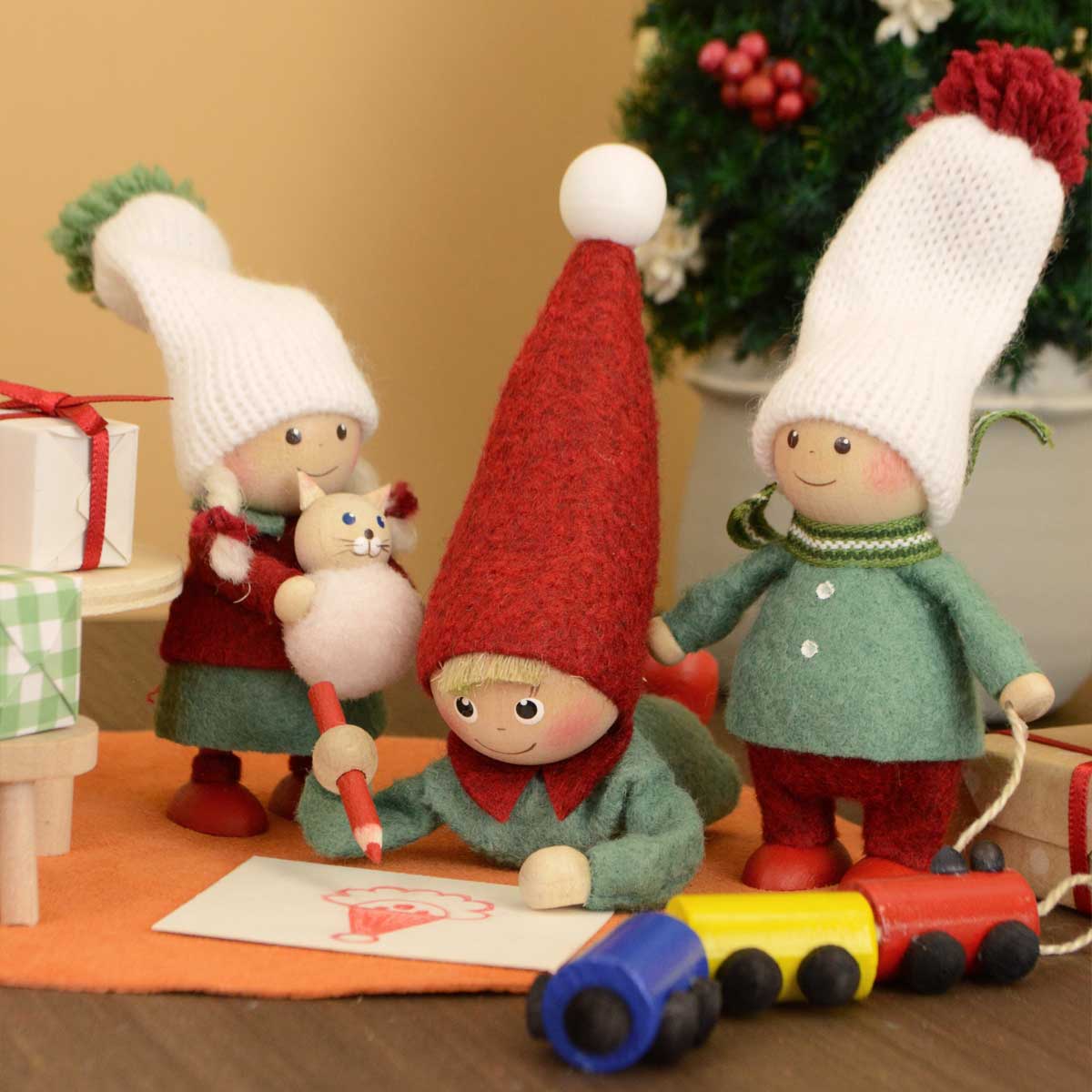 NORDIKA nisse ノルディカ ニッセ クリスマス 木製人形 ( 電車の