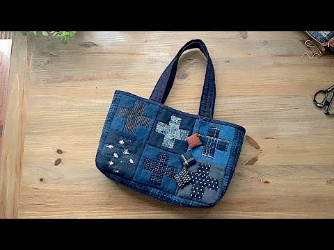 暮らしの手仕事 母最新作の古布はぎれパッチワーク作品紹介 トート