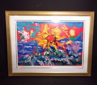 みっちゃん【雪降る氷見のご来光】 深見東州 絵画 版画 冬の江ノ島と