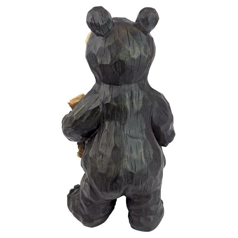 ポリレジン製 ガーデン彫像 クマの親子の像 置物 ガーデニング 庭