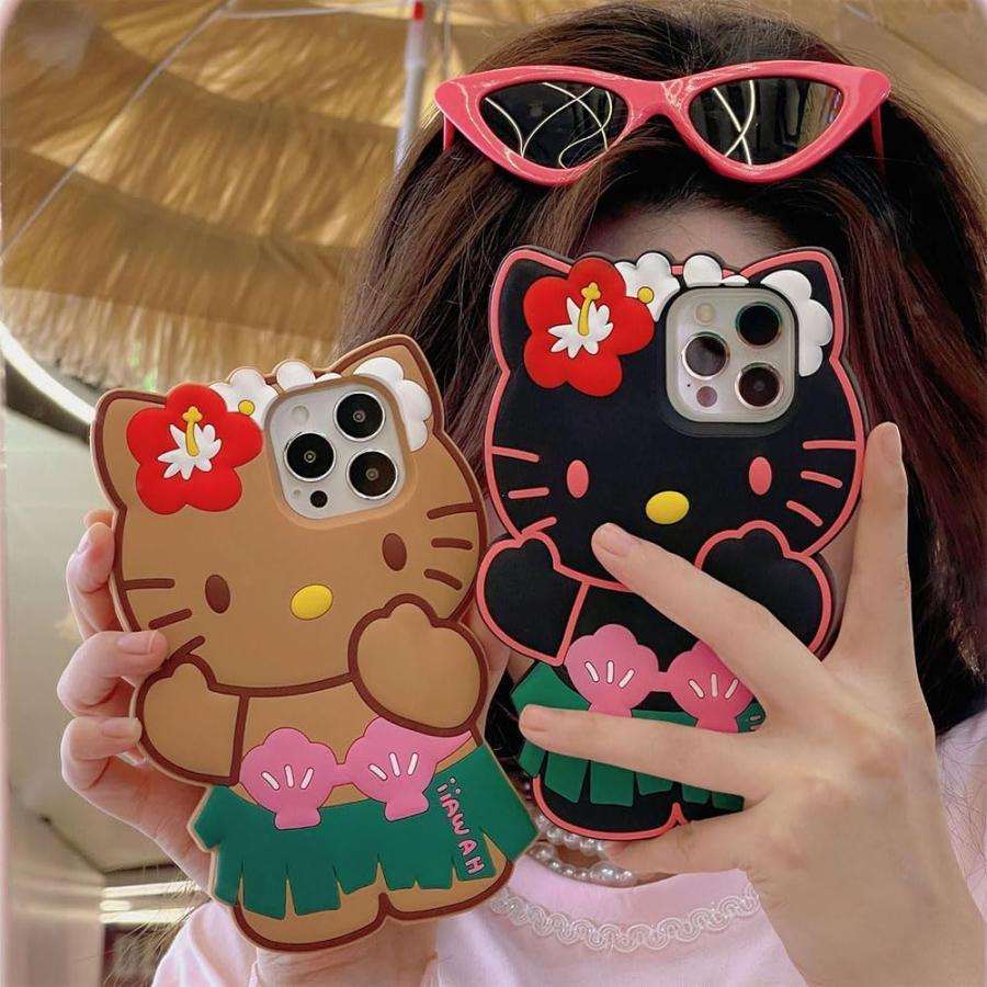 キティちゃん スマホケース キティ ハワイ風 日焼けキティ 立体