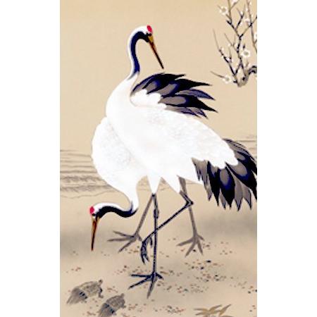 掛け軸 松竹梅鶴亀 (長江桂舟) 掛軸 : 掛け軸・絵画の専門店 掛軸堂