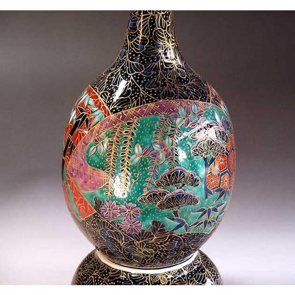 有田焼 古伊万里様式金欄手花文様飾り壺｜陶芸作家 藤井錦彩 作