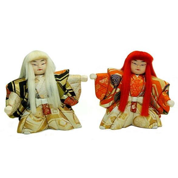 日本人形 木目込人形 10号 連獅子 訳あり品 倉庫管理品 : 雛人形-五月