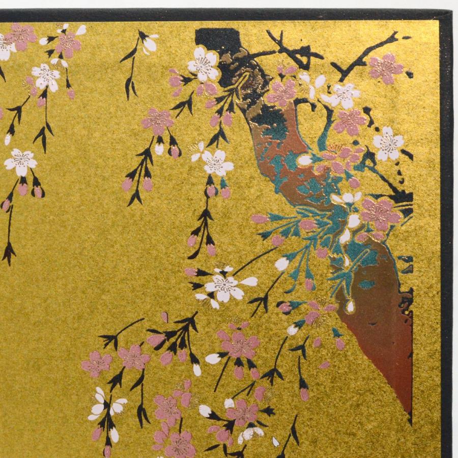 ミニ金紙蒔絵紙屏風 梅に桜 二曲 高さ19cm [CP45] : 人形の東籬 - 通販