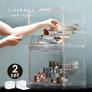 キューブボックスα ワイド用ひな壇 奥行8cm 高さ5cm アクリル