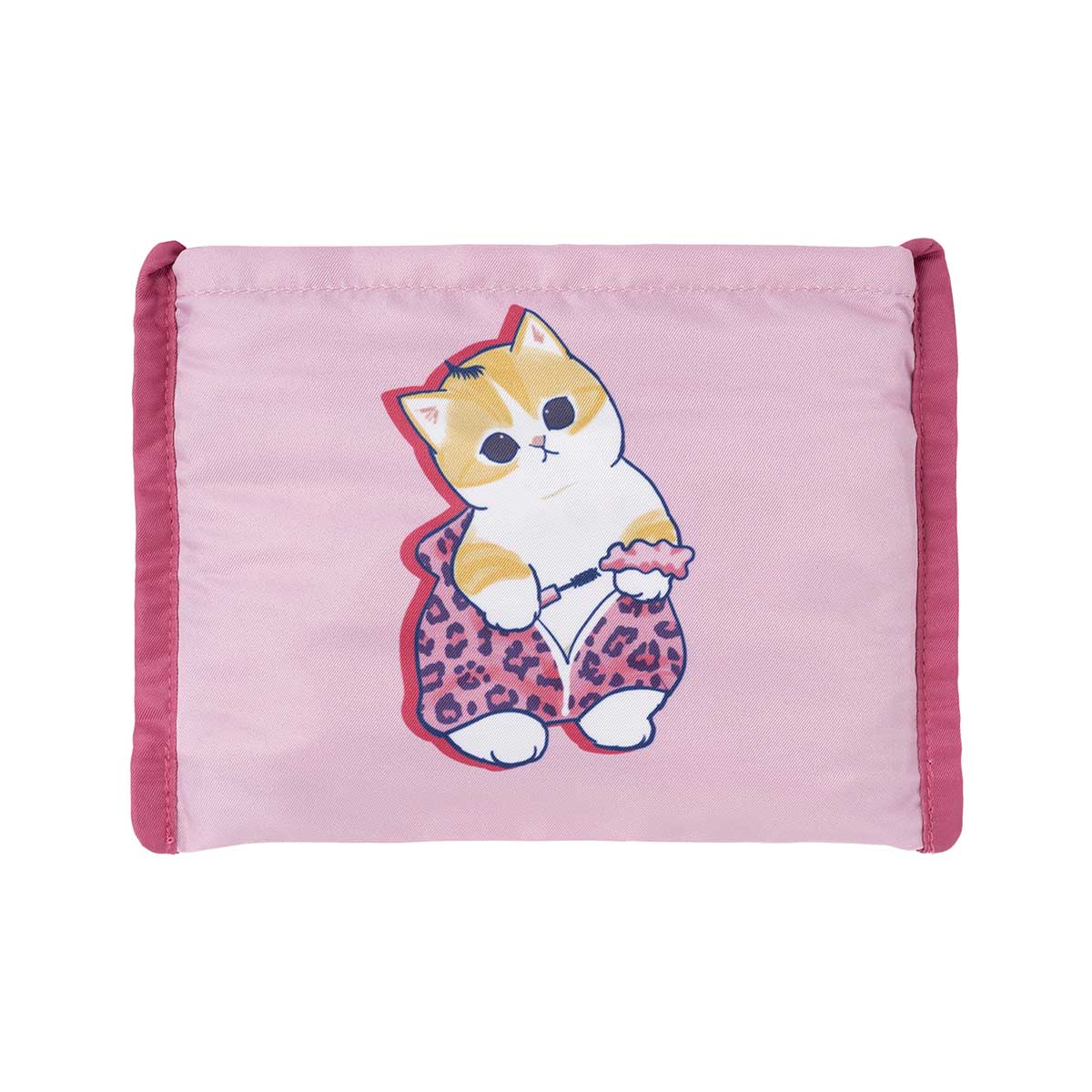 mofusand ぎゃるにゃん ポケッタブルフラットエコバッグ(ピンク豹柄