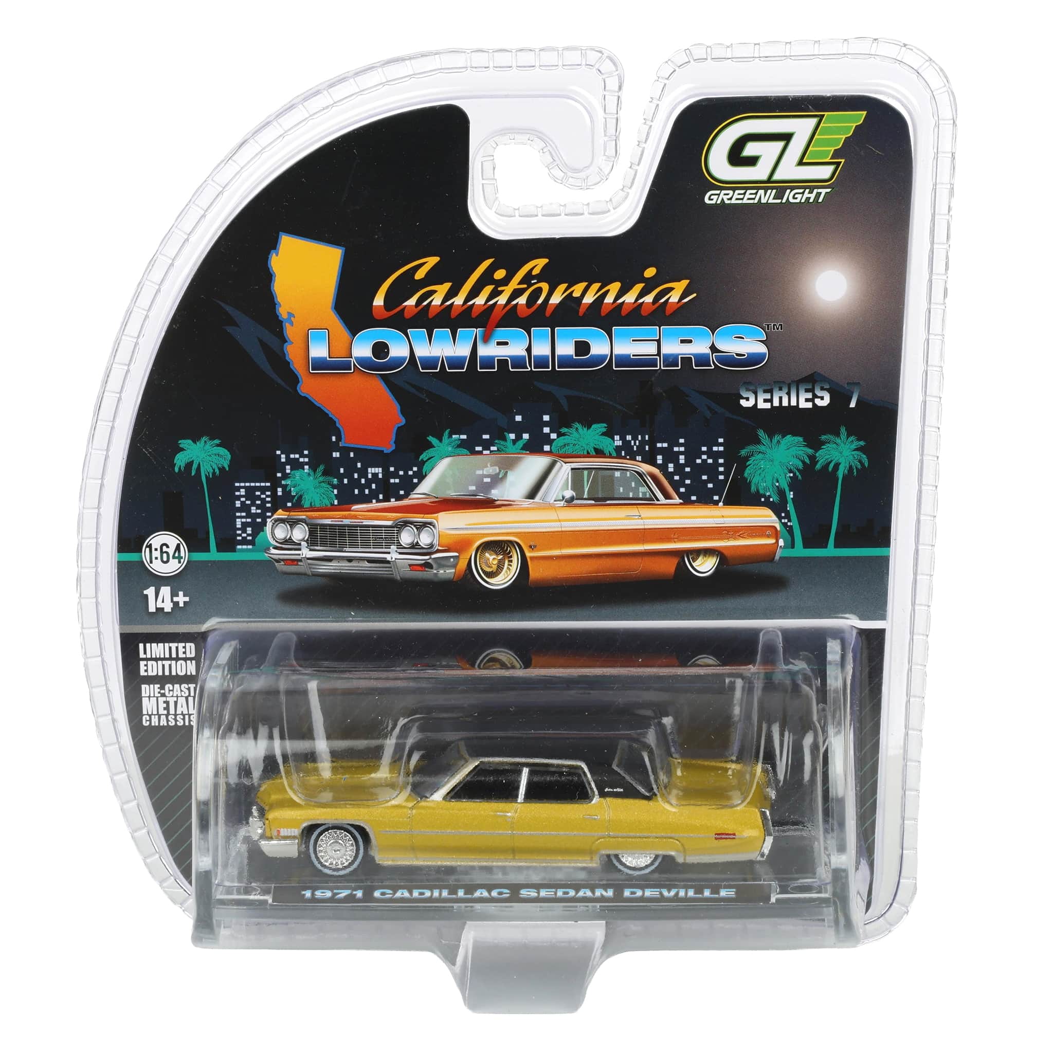 1/64 1971 Cadillac Sedan Deville Lowrider, Gold Metallic