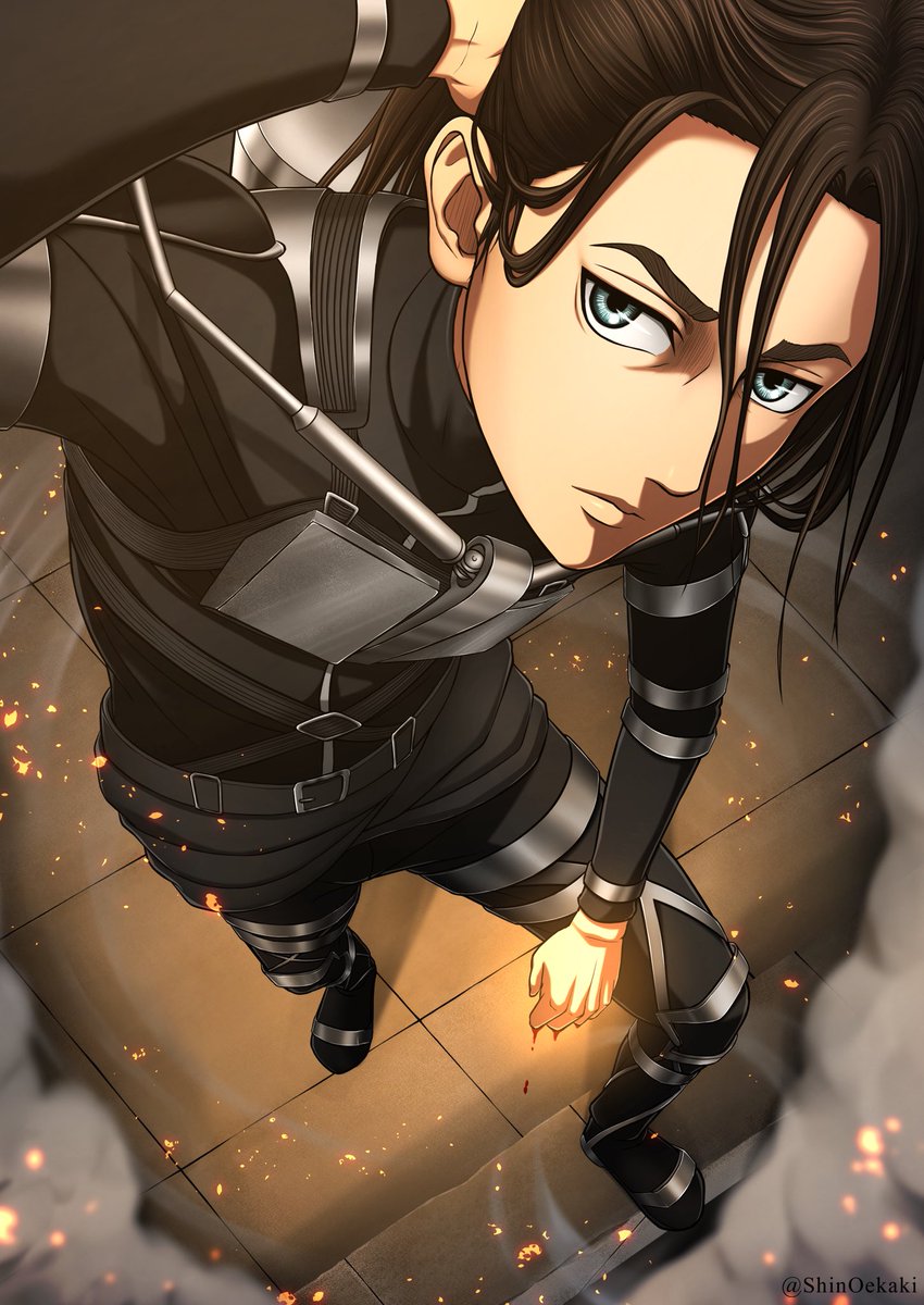 進撃の巨人 attack on titan」エレン・イェーガーのイラストです。