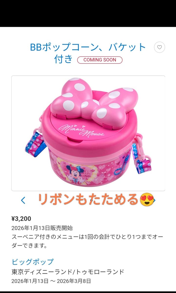 1/13 ミニパル 3段式 ポプバ りぼんもたためる! ミニーちゃん