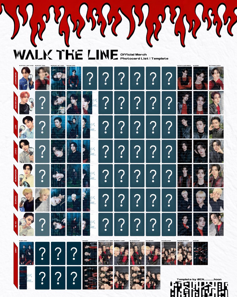 Walk the lineのトレカ一覧表少しずつで始めた…！ビジュ良きだしセット