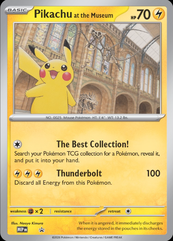ポケカ海外】 ロンドン自然史博物館コラボ記念のプロモカード「Pikachu