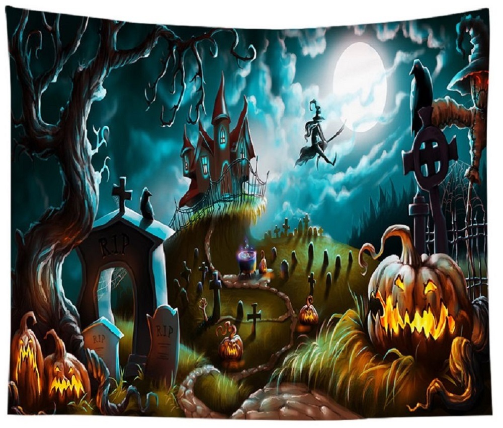 タペストリー ハロウィン イベント パーティー かぼちゃ 装飾 月