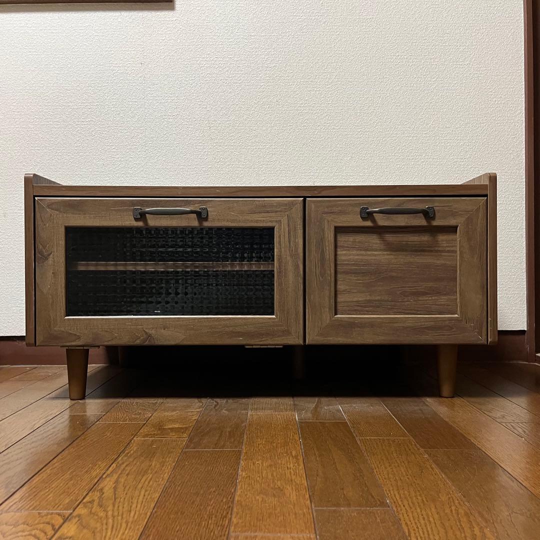 木製テレビ台 ガラス扉・収納付き 幅80 奥行き40 高さ40 楽天市場】テレビ台 コーナー型 ワイド 木目調 スモークガラス 約幅