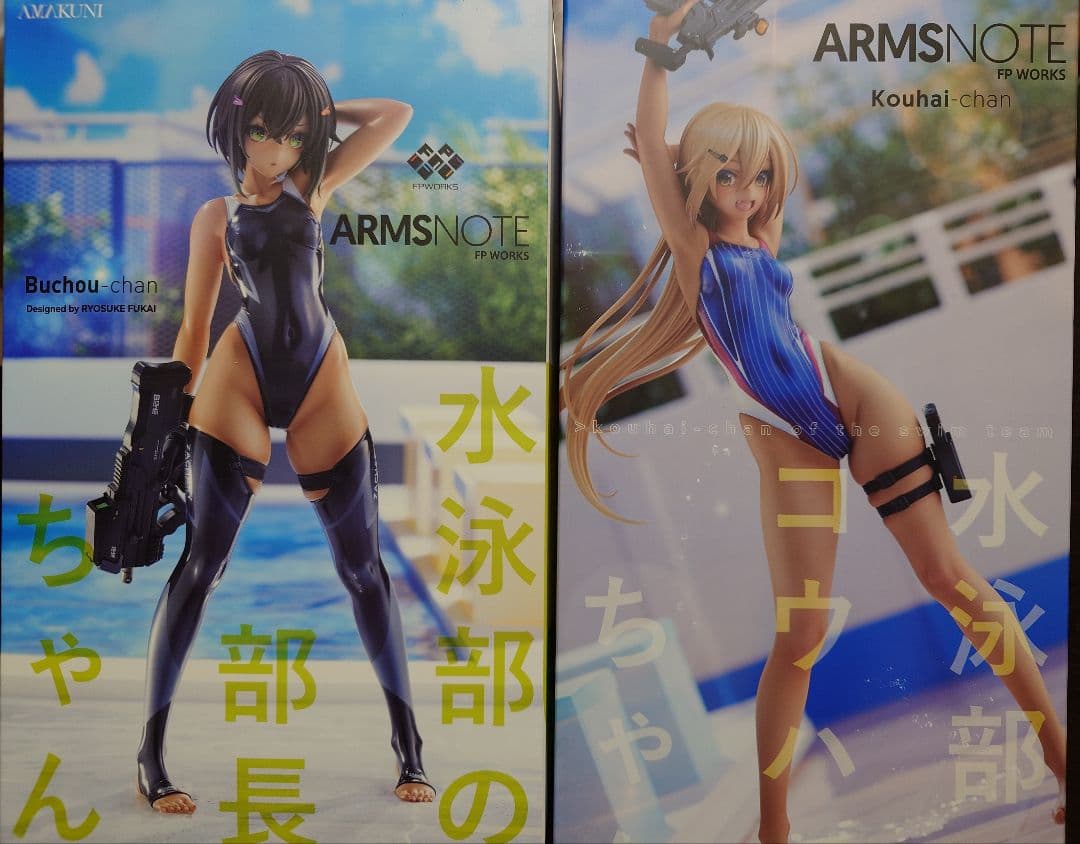 AMAKUNI 水泳部のコウハイちゃん 部長ちゃん フィギュア 2体セット ご予約受付中！】「『ARMS NOTE』 水泳部の部長ちゃんとコウハイちゃん