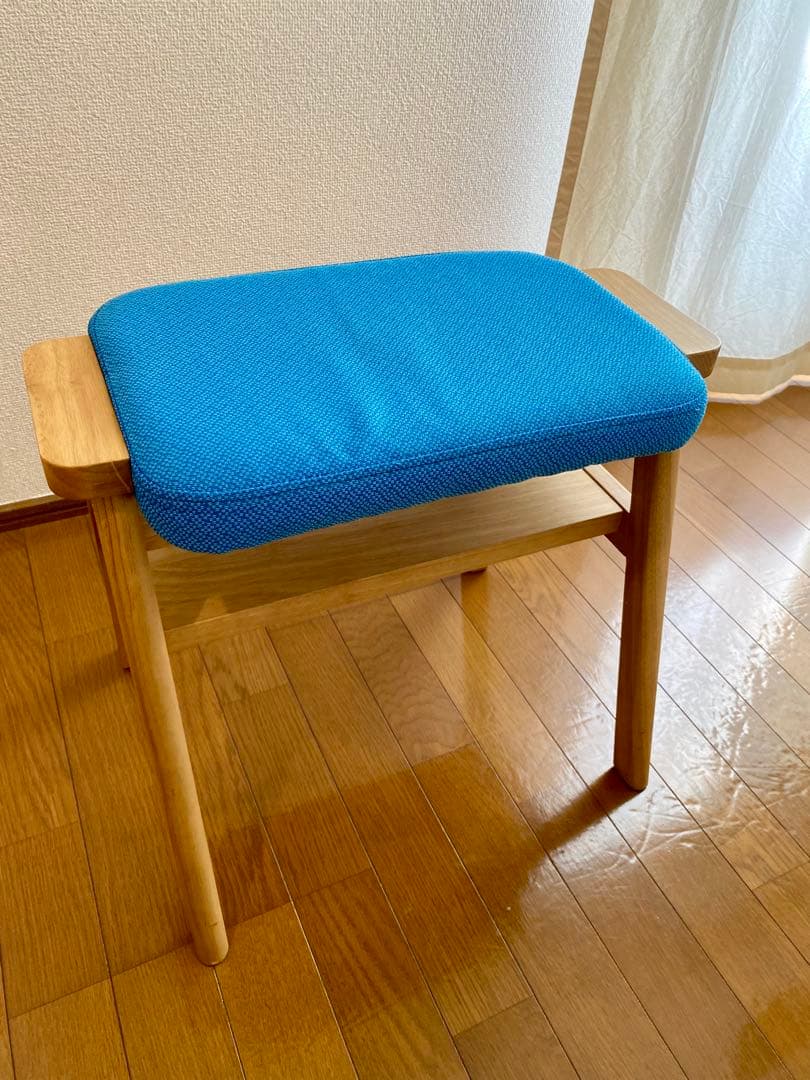 【無印良品】残反をつかったスタッキングスツール　ブルー 残反をつかったスタッキングスツール ポリエステル変わり織 ブルー