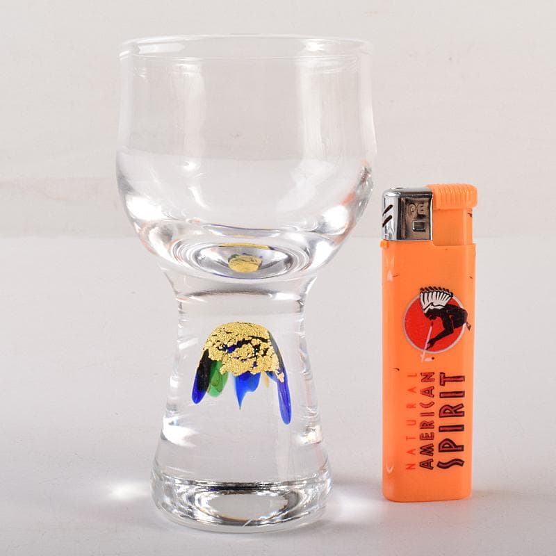 ガラス作家 小林貢作 宙吹硝子 ワイン杯 共箱 C R7834