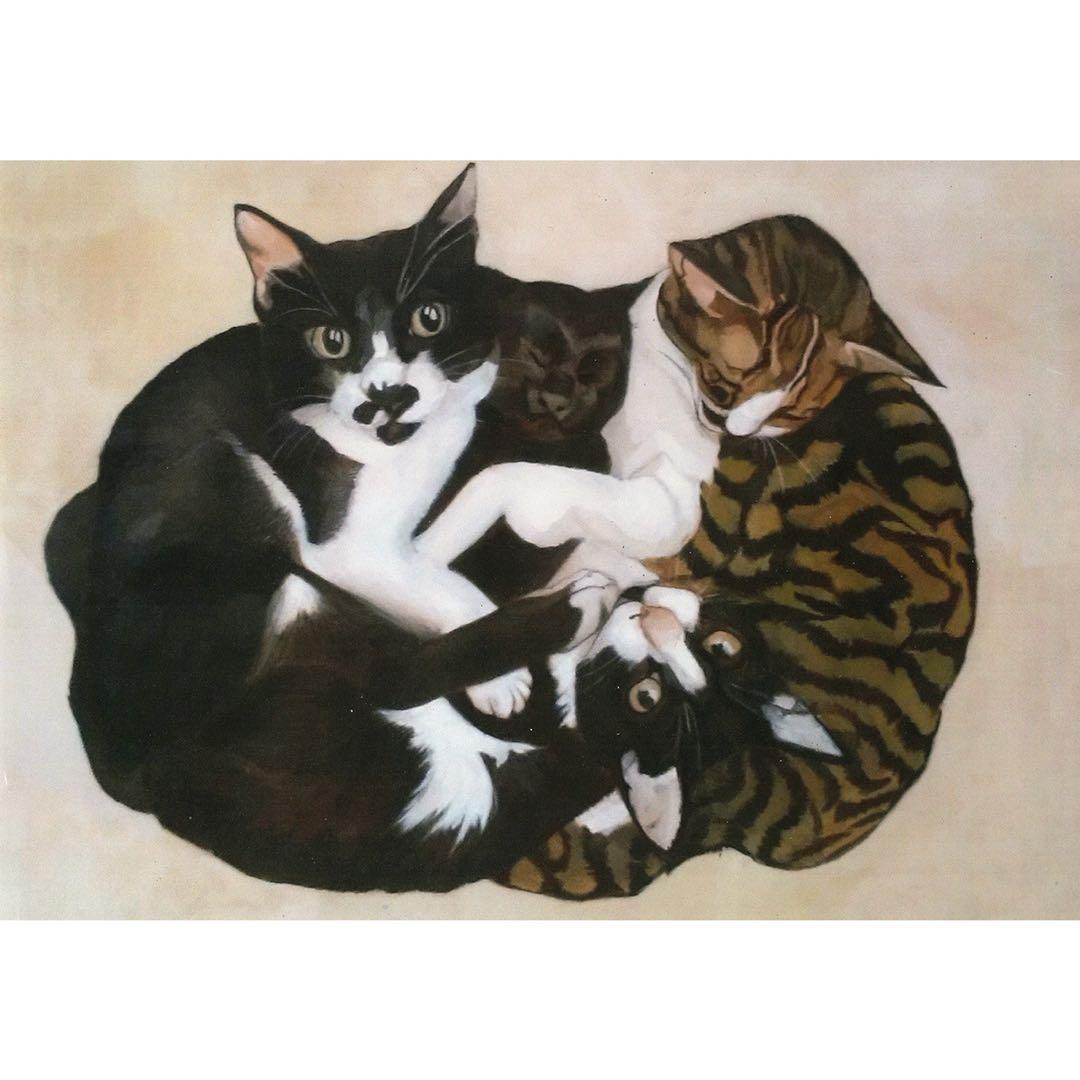 原画「ウメ18」《＋猫イラスト３枚無料プレゼント》