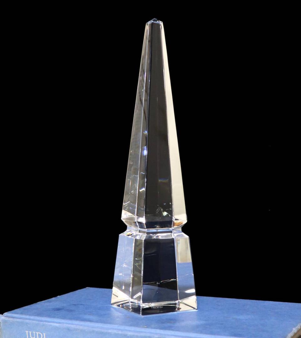バカラ 珍品 大型作品 25cm 方尖柱 クリスタルガラス製オベリスク 置物 Baccarat バカラ アリア タンブラー・大理石コースター オリジナル