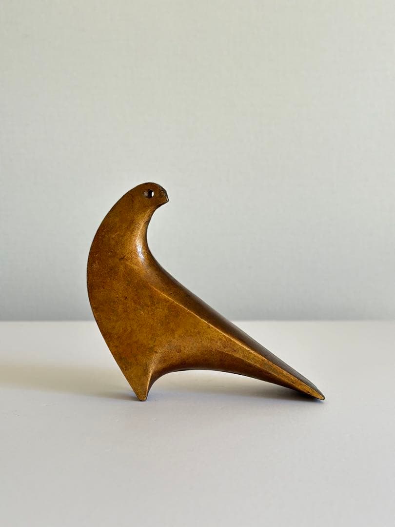 三枝惣太郎 新生鳩 ブロンズ彫刻 アート 美術 古道具 モダンデザイン 三枝惣太郎作「俳諧宗匠」ブロンズ｜有秋小春