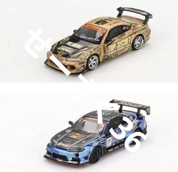 【未開封】日本限定 D1 シルビア2種セット 新品 PR640258 POP RACE 1/64 日産 シルビア PANDEM SILVIA S13 改造車