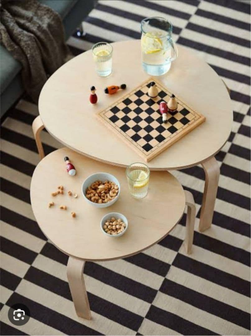 《送料込》IKEA スヴァルスタ ローテーブル ネストテーブル 収納 木製家具