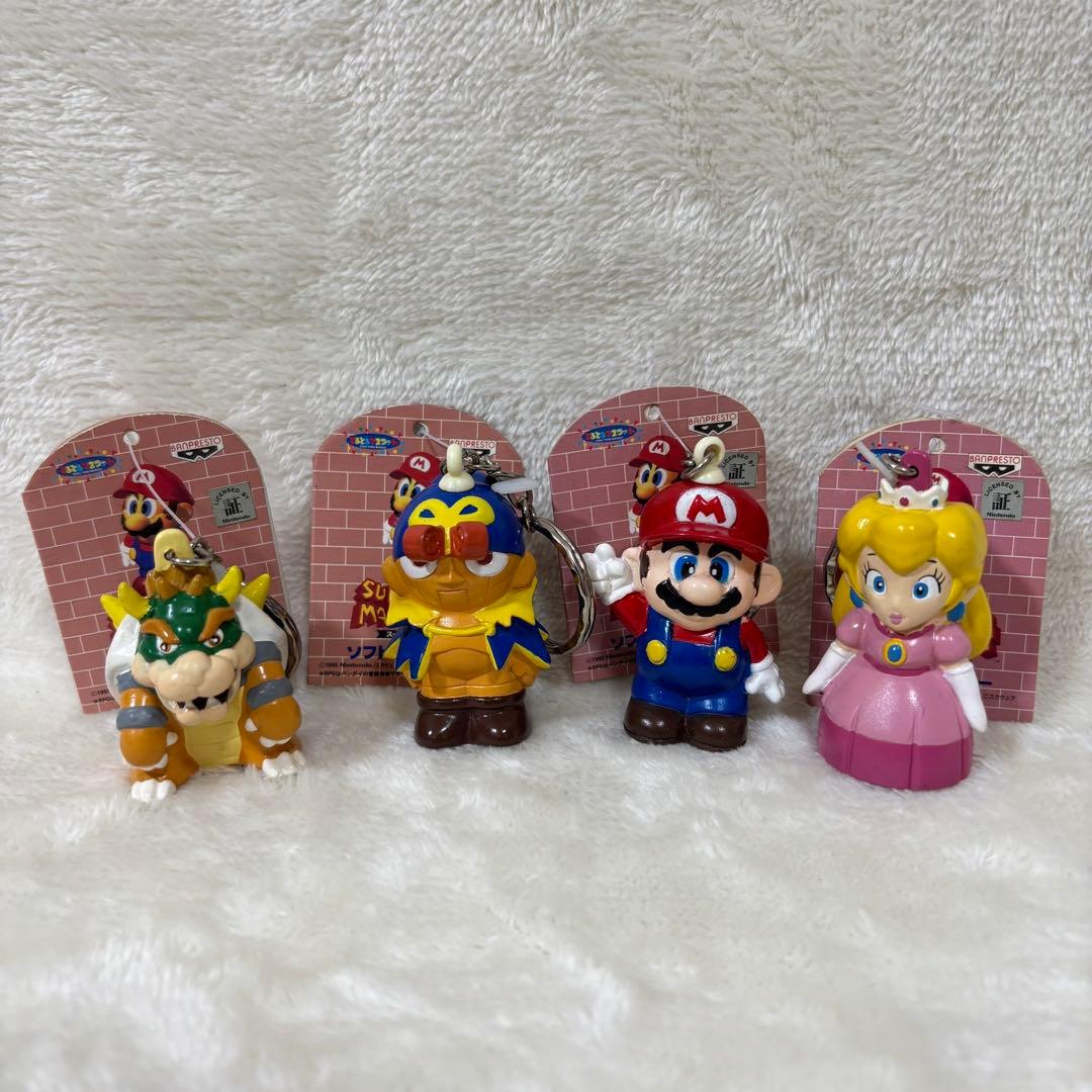 当時物】スーパーマリオRPG ソフトキーホルダー 4点セット マリオ