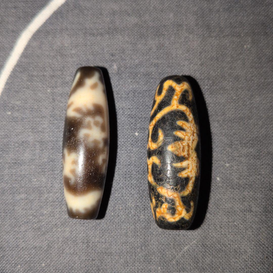至純皇帝黄龍神天珠　如意蓮花龍紋天珠 收藏級晶化龍麟如意二眼天珠項鍊– 添晴天珠文玩龍宮舍利