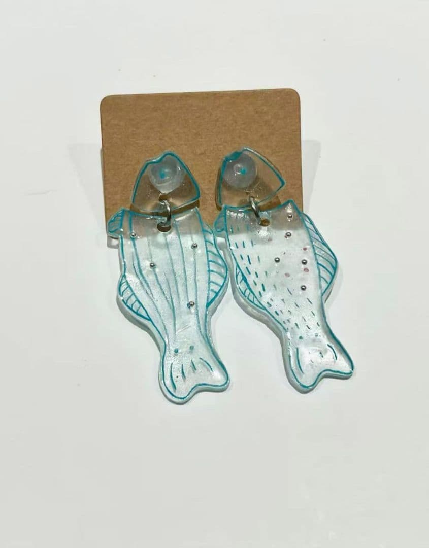 魚形 透明アクリルピアス アクリルアクセサリー（ピアス）四季-金魚- | 【公式】アクリル