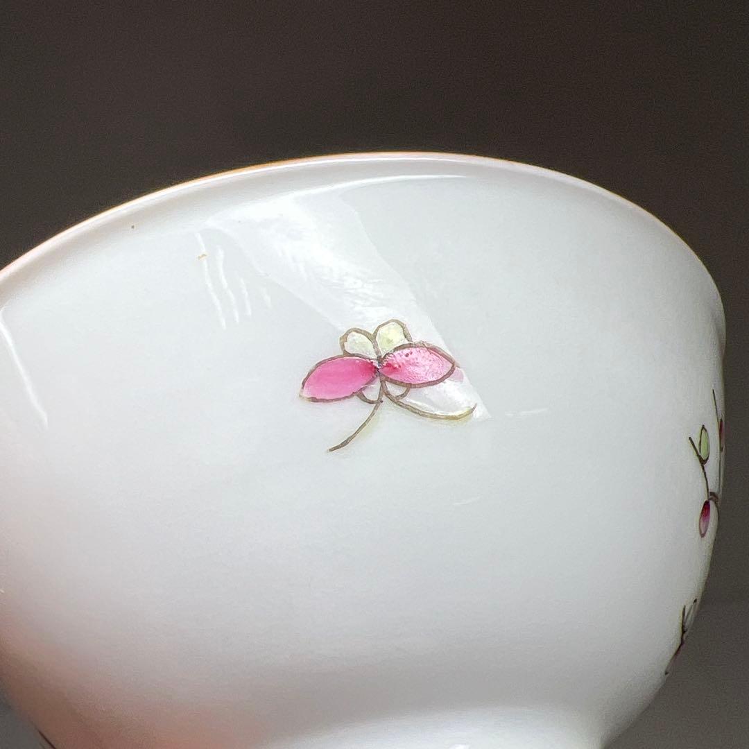 中国清時代 同治年製粉彩 煎茶碗5客 口径約6.5㎝ 東