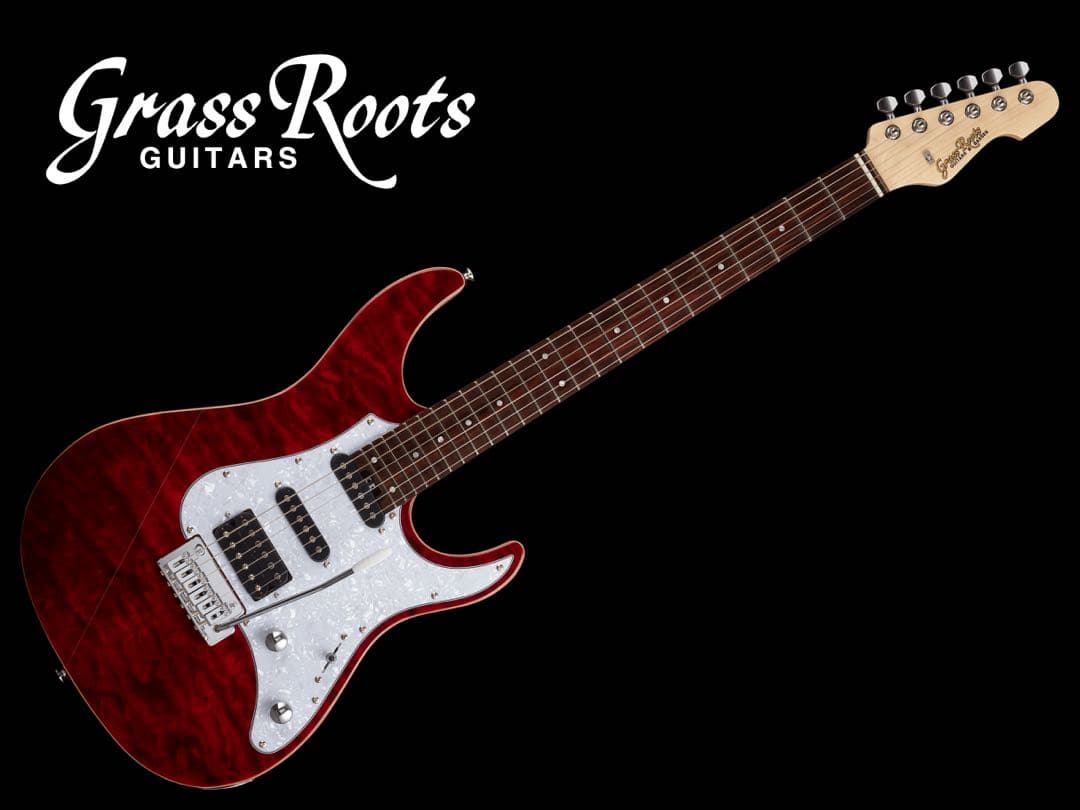 Grass Roots エレキギター レッド Amazon | GrassRoots G-SN-CTM STR エレキギター シースルーレッド