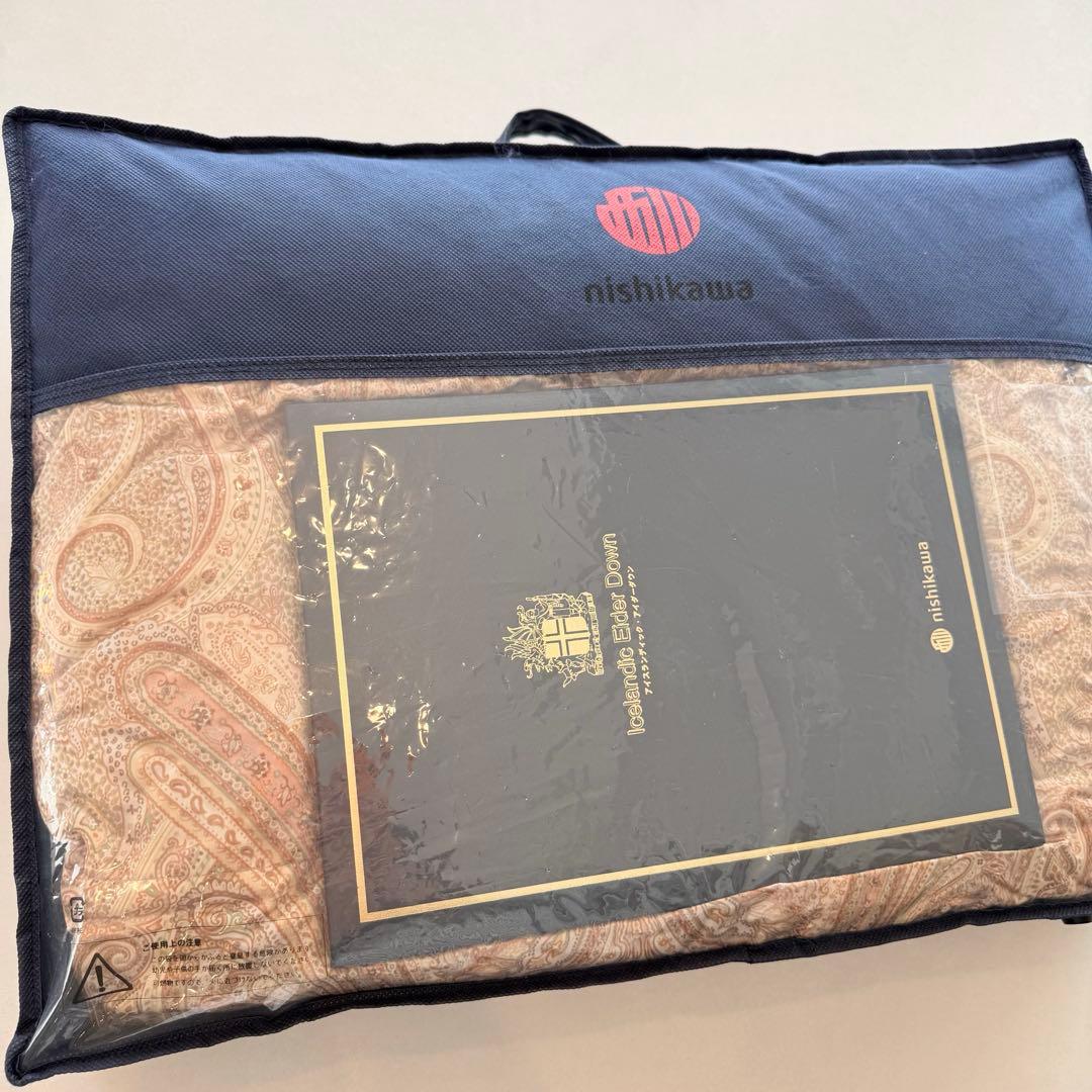 未使用品 西川 アイダーダウン 羽毛布団 シングル 0.35kg 証明書 高級