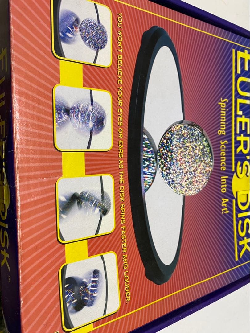 Euler's Disk 回転するディスク Kinetic Euler's Disk Science Toy Stem Desk Decor With Mirror And